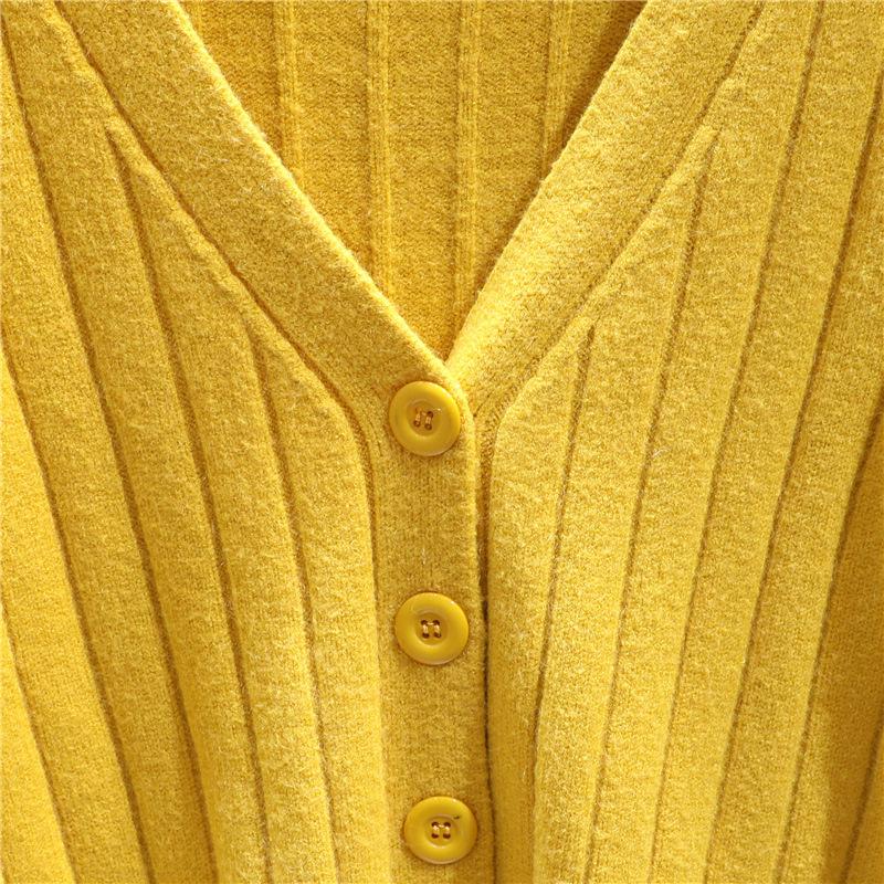 V-Neck Cardigan Women Short Knit Korean Style Blend Fabric Lightweight Shawl Collar Casual Outerwear Long Sleeve Comfortable Cover-Up