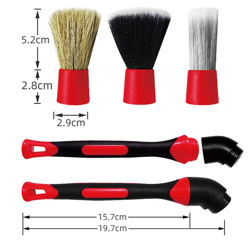 Car Wash Brush Long Handle Soft Bristle Car Interior Detailing Brush Auto Air Outlet Vent Wheel Cleaning Elbows Brushes Tools