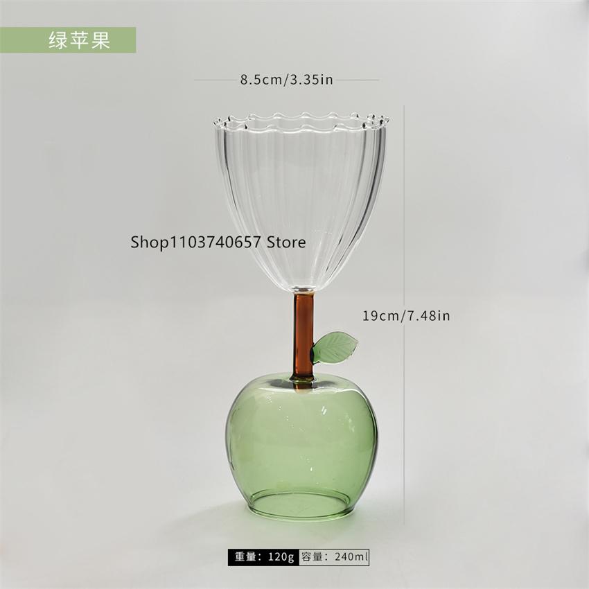 Creative Fruit Shape Champagne Red Wine Glass Household Simple Tall Cocktail Glass Shaped Drink Juice Cup