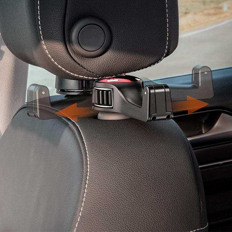 2 in 1 Car Vehicle Back Seat Headrest Hook Mobile Phone Holder Portable Seat Back Hanger Hook for Bag Purse Cloth Grocery 1PC