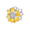 New Yellow Sunflowers Heart Rose Flower Charms 925 Sterling Silver Fits Original Bracelets Women Anniversary DIY Jewelry Charm