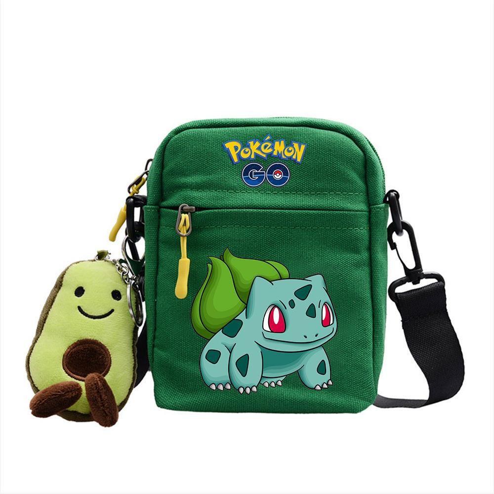 Plecak z anime Pokemon Mała płócienna torba na ramię z kieszenią na zamek do codziennego użytku