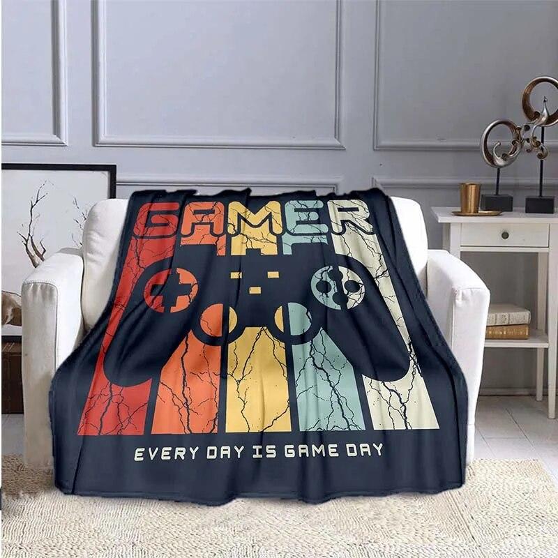 Game Controller Flannel Blanket for Couch Sofa Chair Room Decor Soft Warm Blanket Blankets for Beds Grinch Blanket
