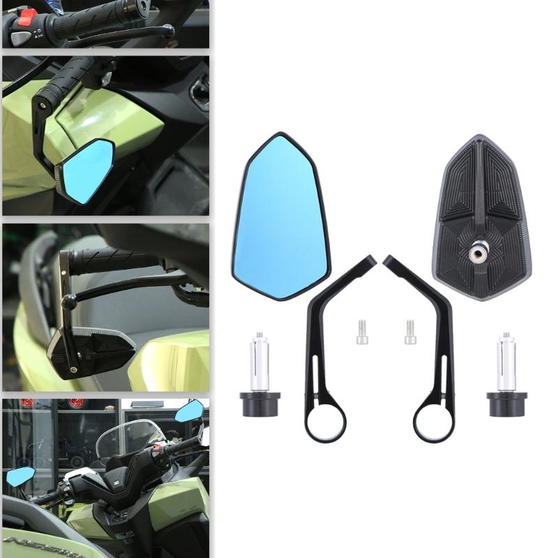 7/8Inch Motorcycle Handlebar End Mirror Inverted Rearview Mirror Universal Replacement 360 Degree Rotating Side Mirror