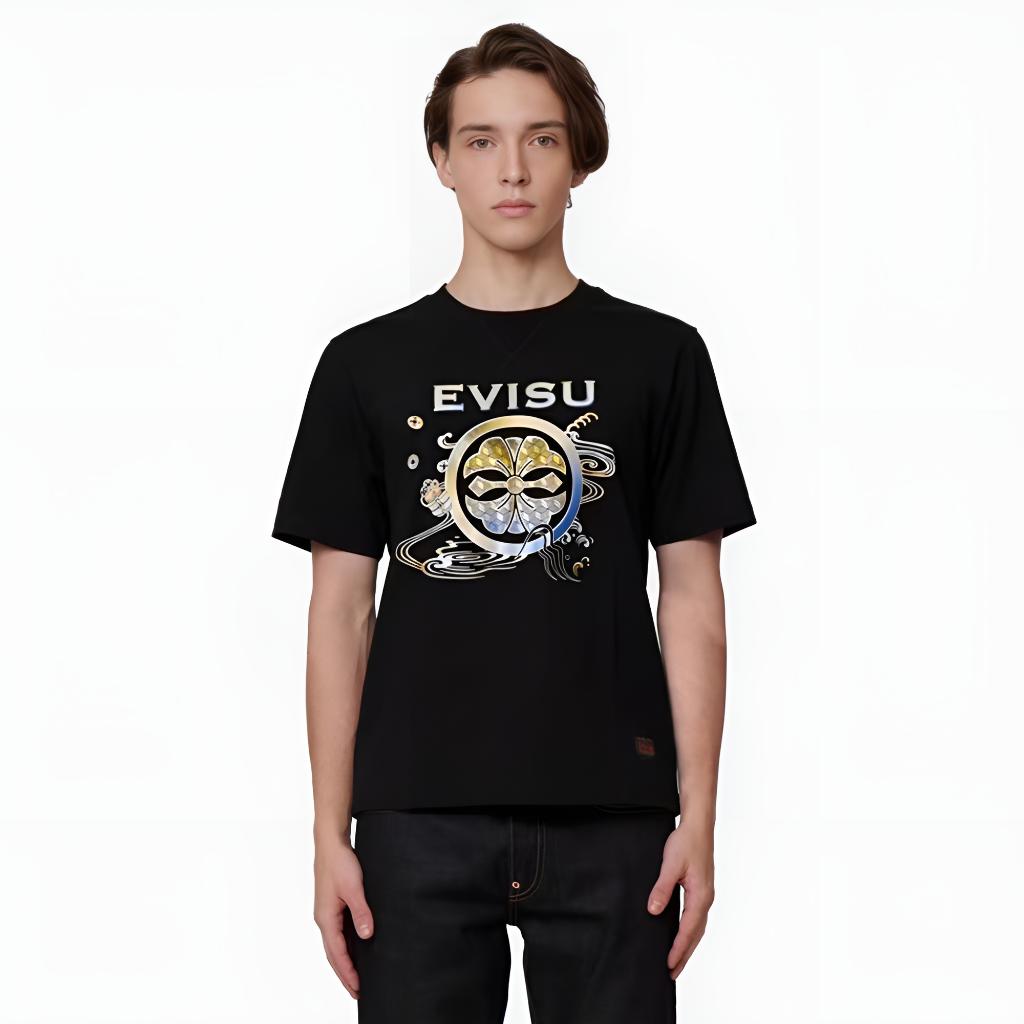 EVISU T-Shirts Men's Crew Neck Moderate Straight Fit 2EAHTM2TS523XXCT