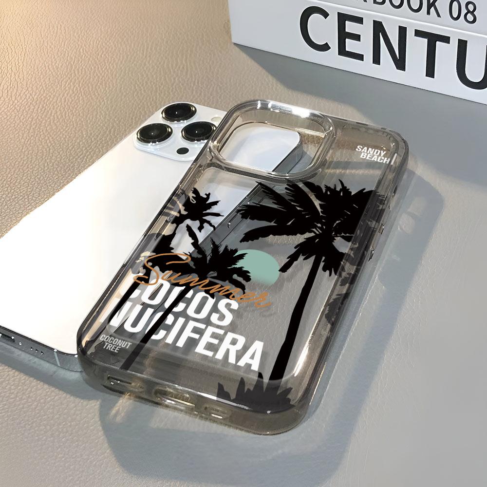 Sea Coconut Tree For Iphone 16 15 14 13 12 11 Pro Max Plus Phone Case 17 Air 16 Advanced Anti Fall Phone Case Cover