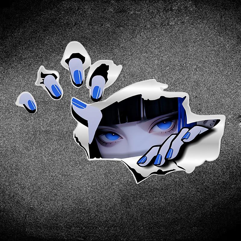 1 Adet Anime Gözetleyen Gözler JDM Motosiklet Çıkartmaları Elektrikli Scooter Komik Dekorasyon Yenileme Araba Camı Tampon Bagaj Vinil Çıkartmaları