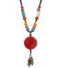 Ethnic Ceramic Beaded Necklace Boho Long Colorful Sweater Chain Vintage Tribal Handmade Statement Jewelry Women Fashion Gypsy Hippie Chic Accessories