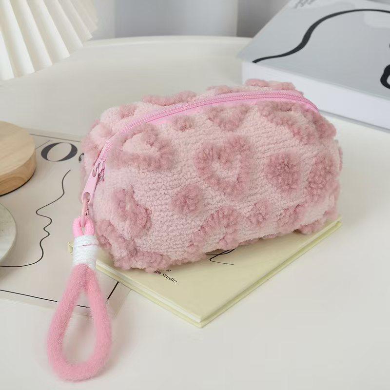 Cute Teen Plush Bag, Large Capacity Adorable Cosmetic Storage Pouch, Makeup Bags, Travel Essential, Small Makeup Bag