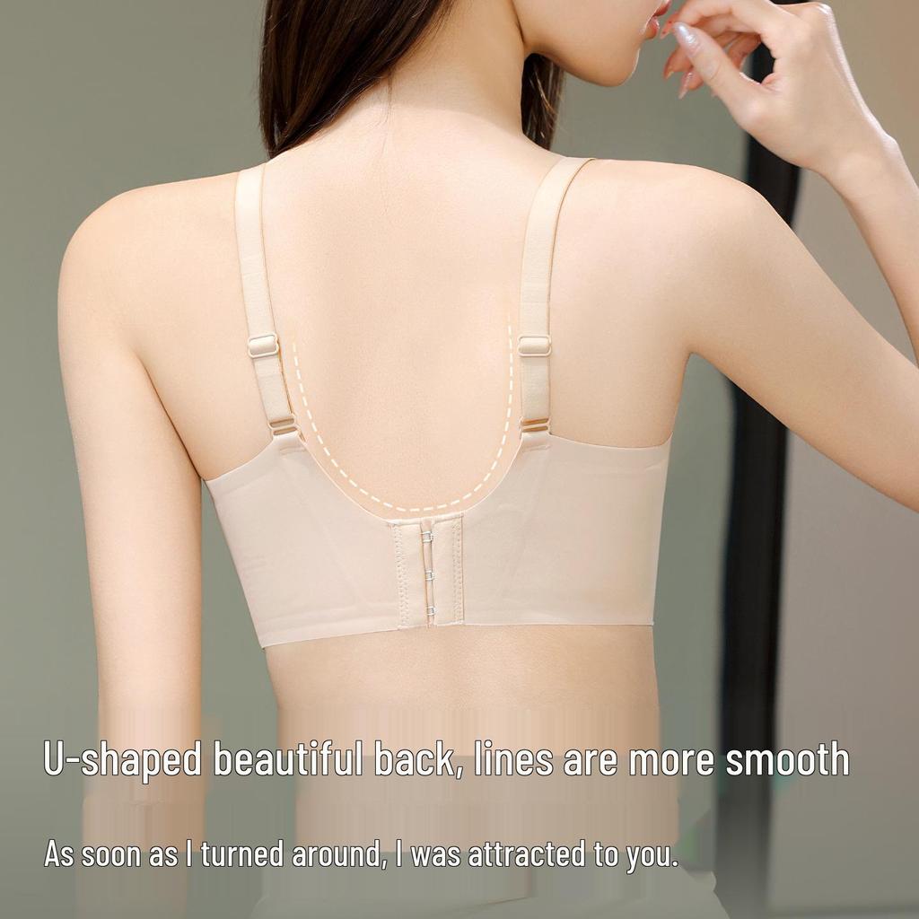 Spring Summer Push-Up Jelly Foam Bra - Anti-Sagging, Underarm Shaping, Steel Ring Support, Markless Design