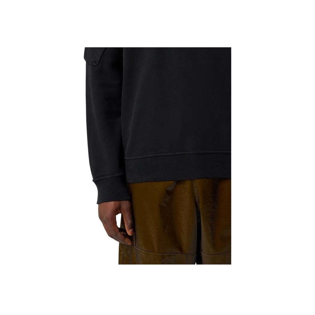 STONE ISLAND FW25 Autumn Winter Logo Crew Neck Long Sleeve Sweatshirt Men Sweatshirt Black K2S156100008S0A20-V0029