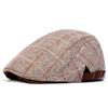 Red Line Thick Herringbone Pattern Beret Cap Street Casual Fashion Caps Men's Artist Painter Hat Peaked Hats