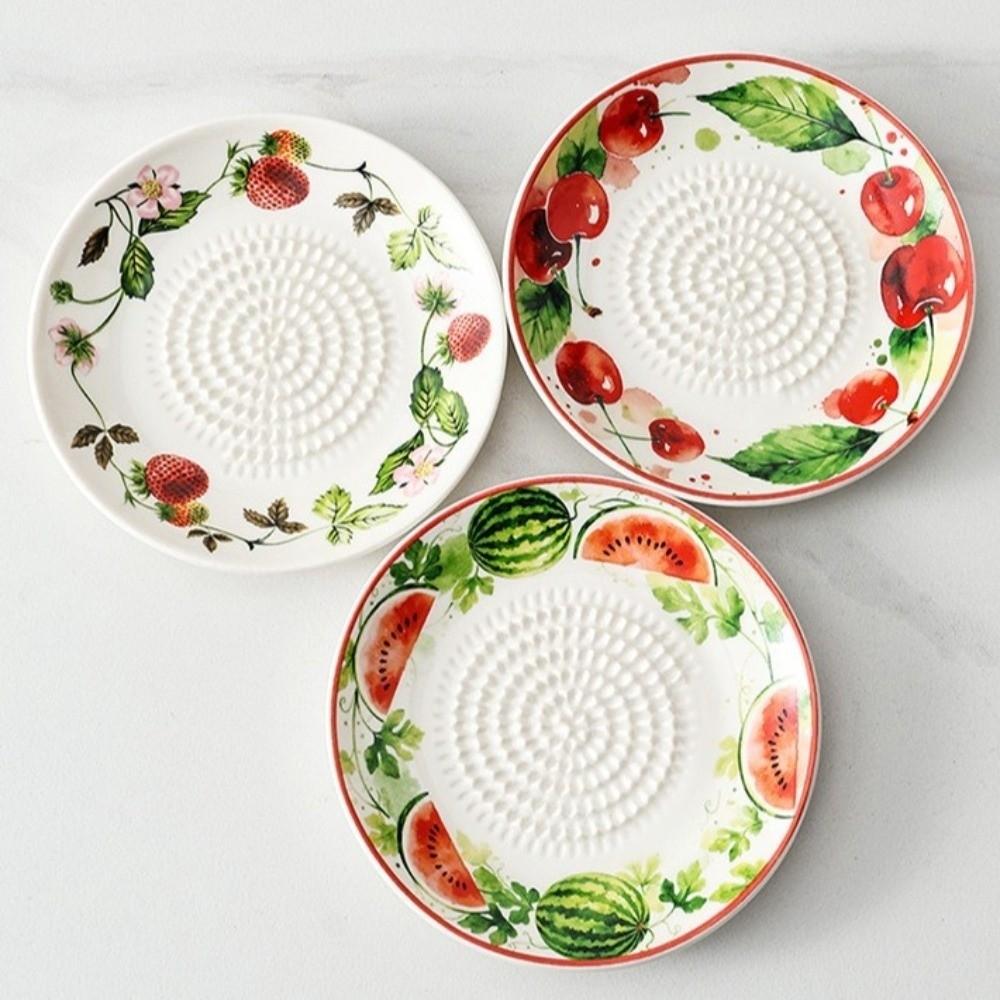 Piatto Rotondo Ceramica Grattugia Zenzero Antiscivolo Piatto per Grattugiare Verdure Macinazione Zenzero