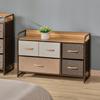 Chest of Drawers, 5-drawer Fabric Storage Unit, 87.5 X 29 X 58 Cm, Brown and Beige
