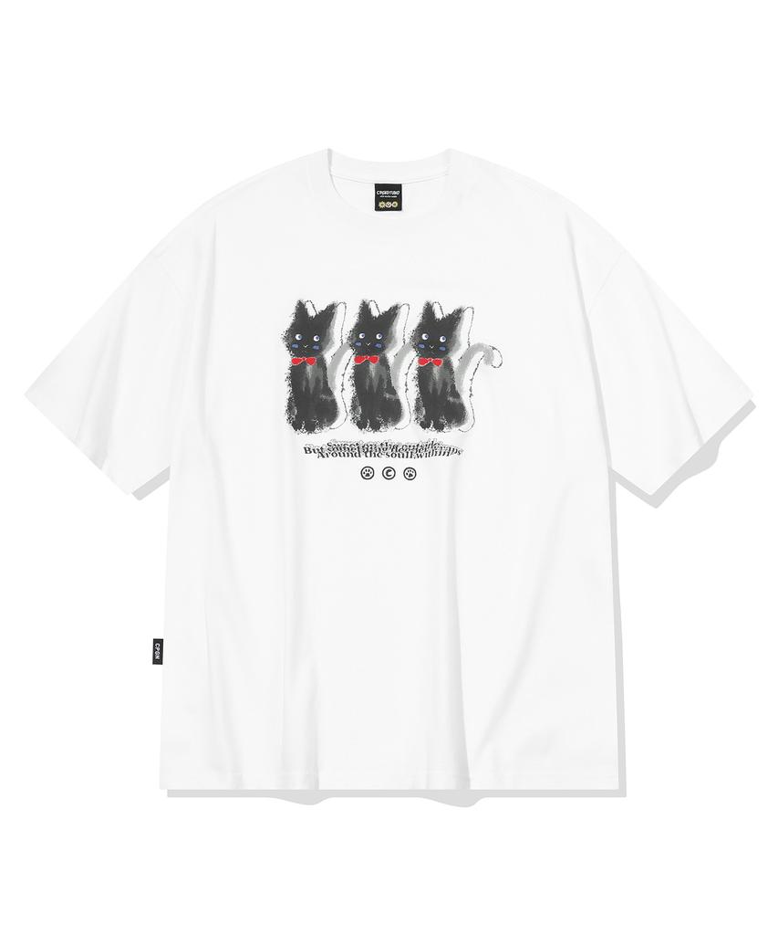 CPGN STUDIO Ghosty Cats White Short Sleeve Tee