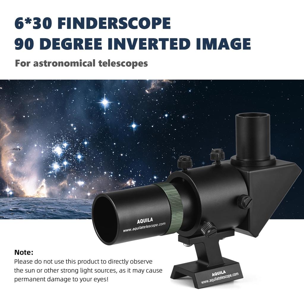 XTAHDGE Star Finder 6*30mm 90 Degree Right Angle Left and Right Reversed Image Crosshair Alloy Astronomical Accessories
