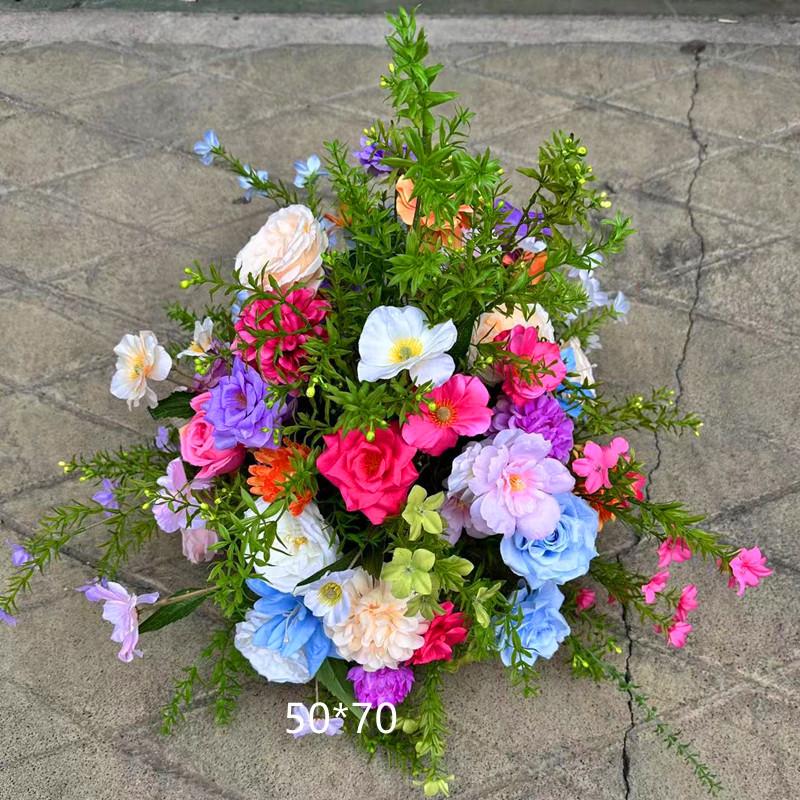 Triangular Silk Flower Wedding Arch Arrangement for Reception Background