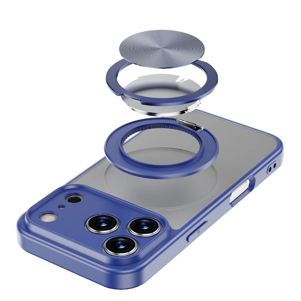 Trendy Magnetic 360° Rotating Bracket Case For IPhone 17 Air 16E 15 14 Plus 13 Pro Max Shockproof Matte Full Lens Protect Cover