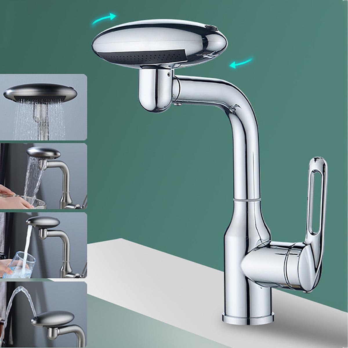 

Универсальный многофункциональный поворотный кран-спрей из нержавеющей стали, вращающийся на 360°, многослойный фильтрующий кран с 4 режимами подачи воды серебряный