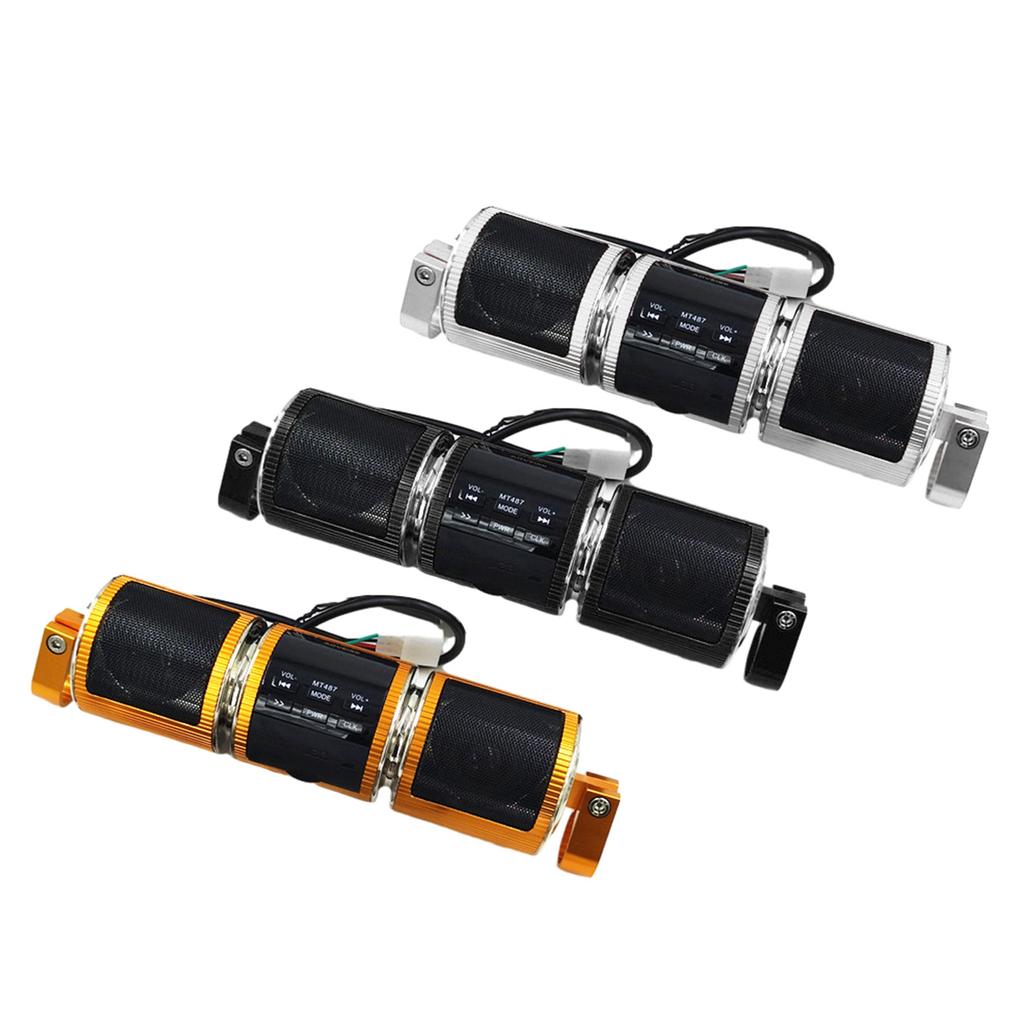 Estéreo universal para motocicleta, resistente al agua, con Bluetooth, compatible con USB y reproductor de música para motocicleta