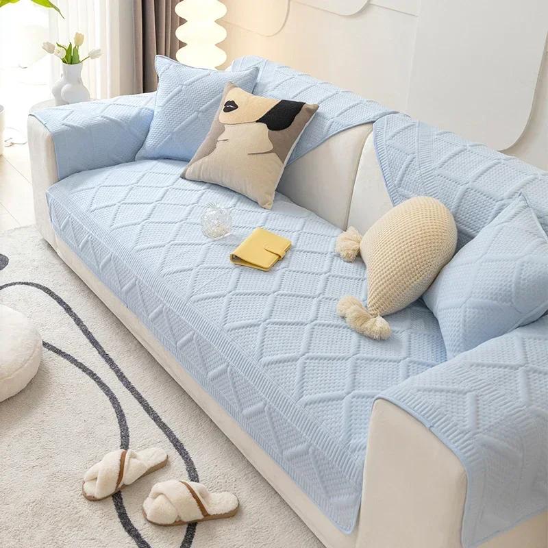 

Thicken Cotton Sofa Cover for Living Room Non-slip Sofa Towel Couch Cushion L Shaped Couch Mat Seat Pad Couch Covers for Sofas 70x70 A