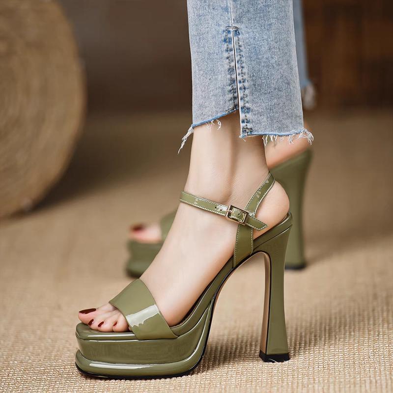 Mode High Heels Damen Sandalen Plateau Schuhe mit eckiger Zehenpartie Kleid Elegante Pumps Frau Mode Hausschuhe 2025 Trend Sommer Zapatillas Mujer