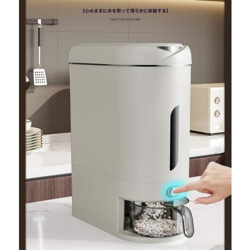 Rice Storage Box, Rice Basket, Rice Storage Box, Ultra-Thin, Push-Button Operation, 5kg/10kg Capacity, Wash-Free Rice Storage Box, Kitchen, Compact, S