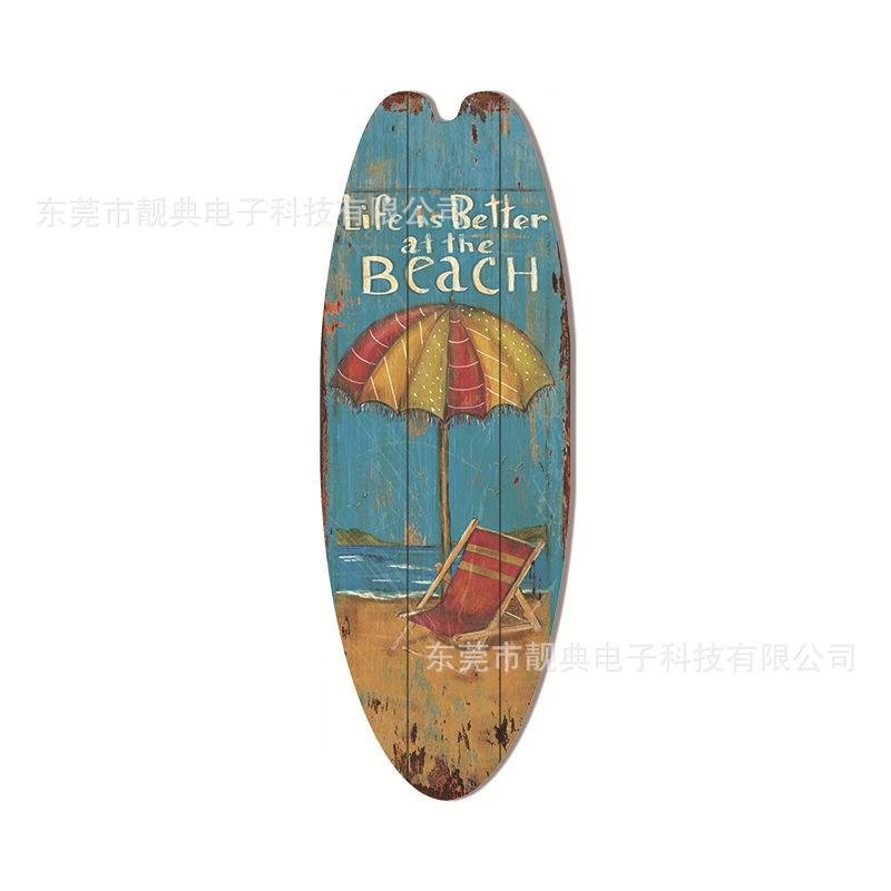 

Summer Beach Ocean Themed Casual Decor Surfboard Wooden Bar Home Walls Vintage Decorated Wooden Boards