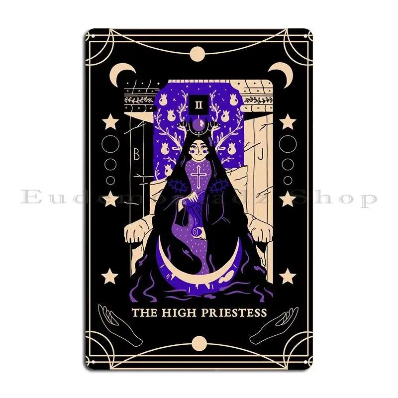Tarot Card Priestess Metal Plaque Party Wall Cave Wall Decor Personalized Club Tin Sign Poster