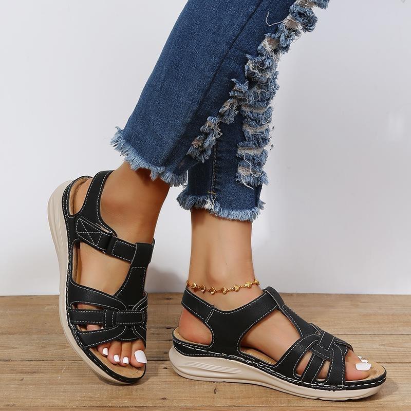 2025 Platform Wedge Women's Sandals Lightweight Soft Sole Wedge Velcro Comfort Sandals