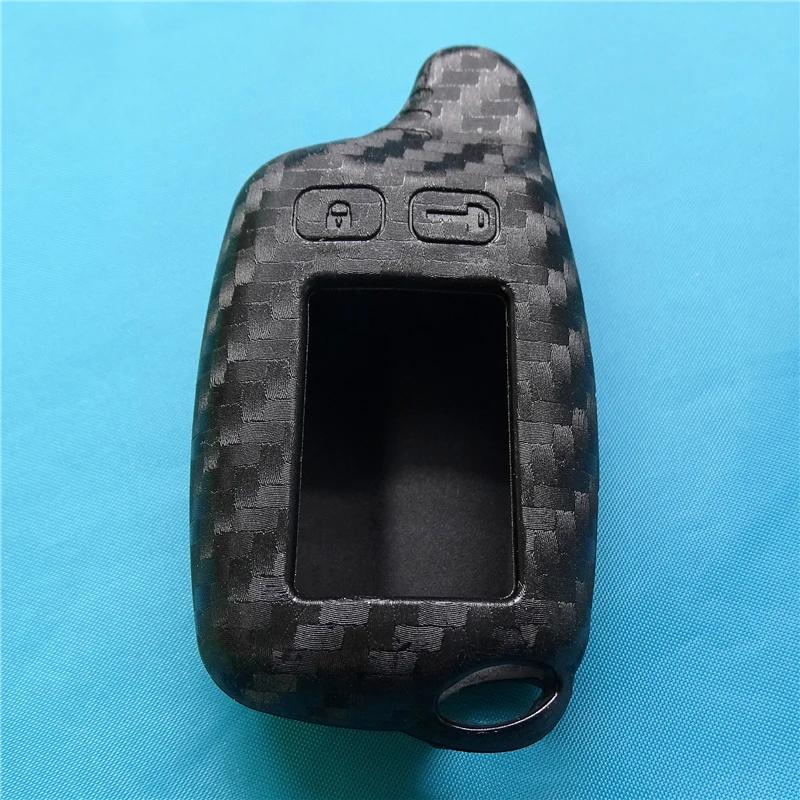 For Tomahawk 9010 9020 9030 Two Way Silicone Carbon Fiber Car Remote Controller Body Cover Housing Key Shell Tomahawk Tw-9010