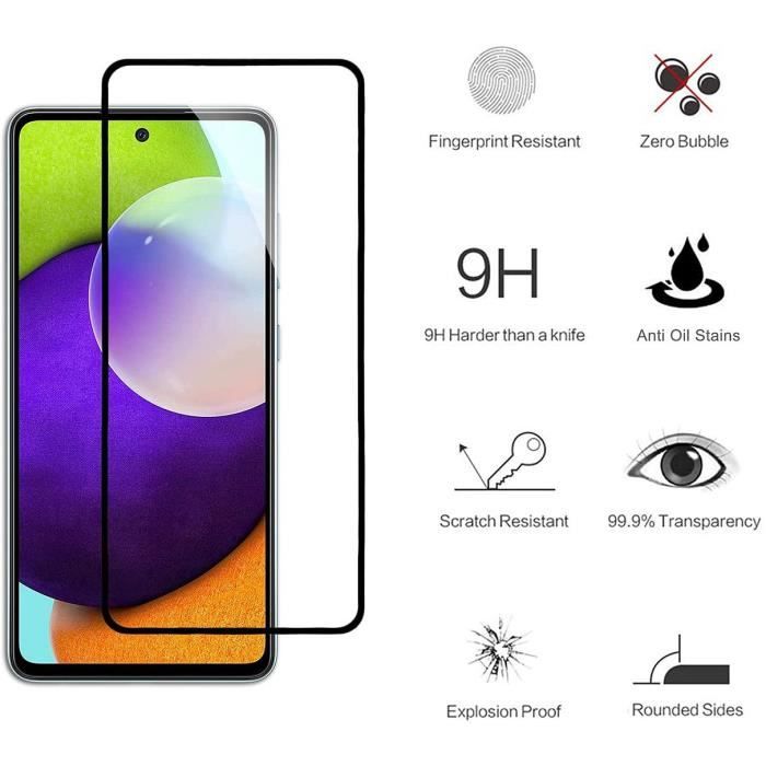 Verre trempé intégral pour samsung a52 5g - proshop - pack de 2 films - anti rayure - haute résistance