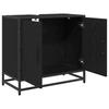 Washbasin Cabinet with Door Black Oak Effect 65 x 33 x 60 cm