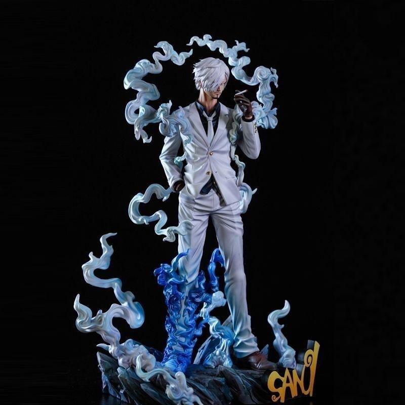 One Piece Ly Nika Sanji, Double-Headed Sculpture, Black Foot, Shanghis Gk Statue Model Ornament, Boxed Figure.