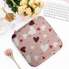 Cute Heart Pattern Organizer Box, Leather Jewelry Box, Travel Portable Storage Case for Earrings Rings Necklaces, Romantic Christmas Gift for Women Gi