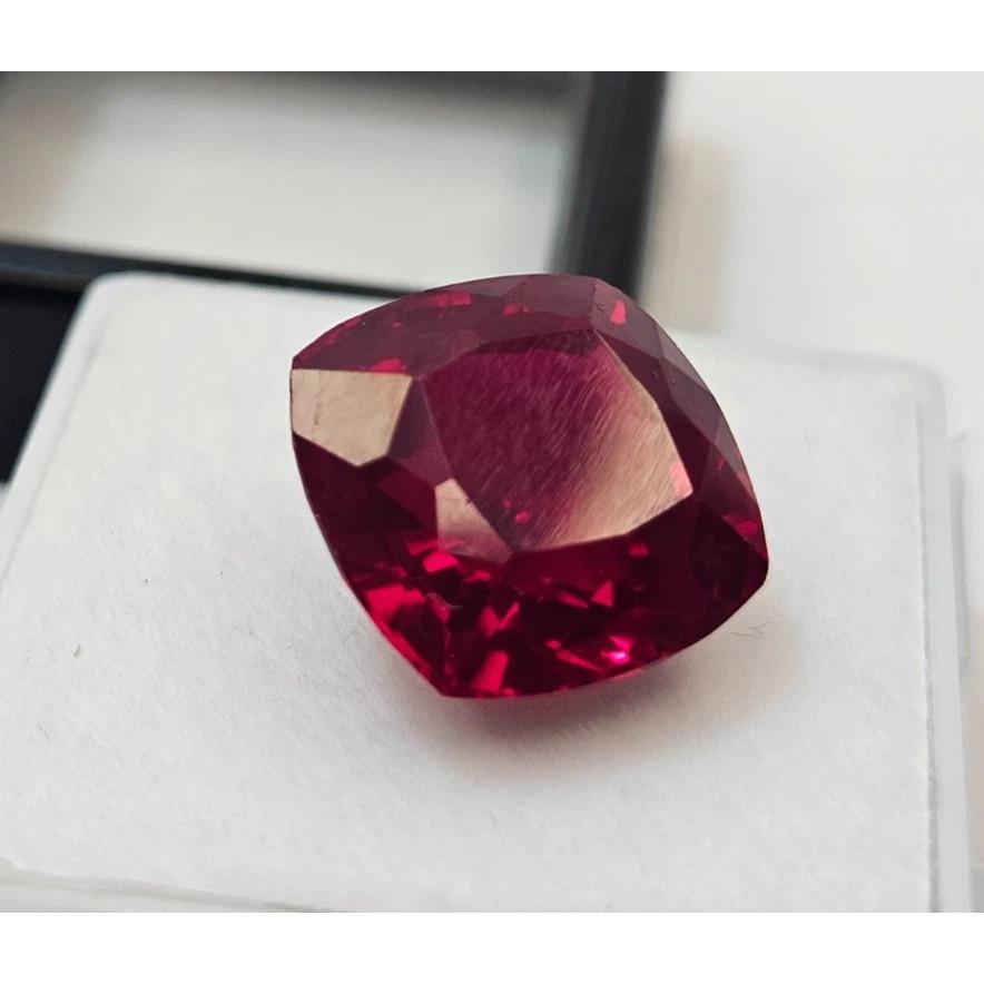 Beautiful Red Ruby Mozambique Cushion Cut 11-12 Ct Certified Loose Gemstone