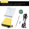 Cordless soldering iron table with digital display, adjustable temperature knob, lead-free soldering, °C/ºF conversion, auto sleep and calibration.