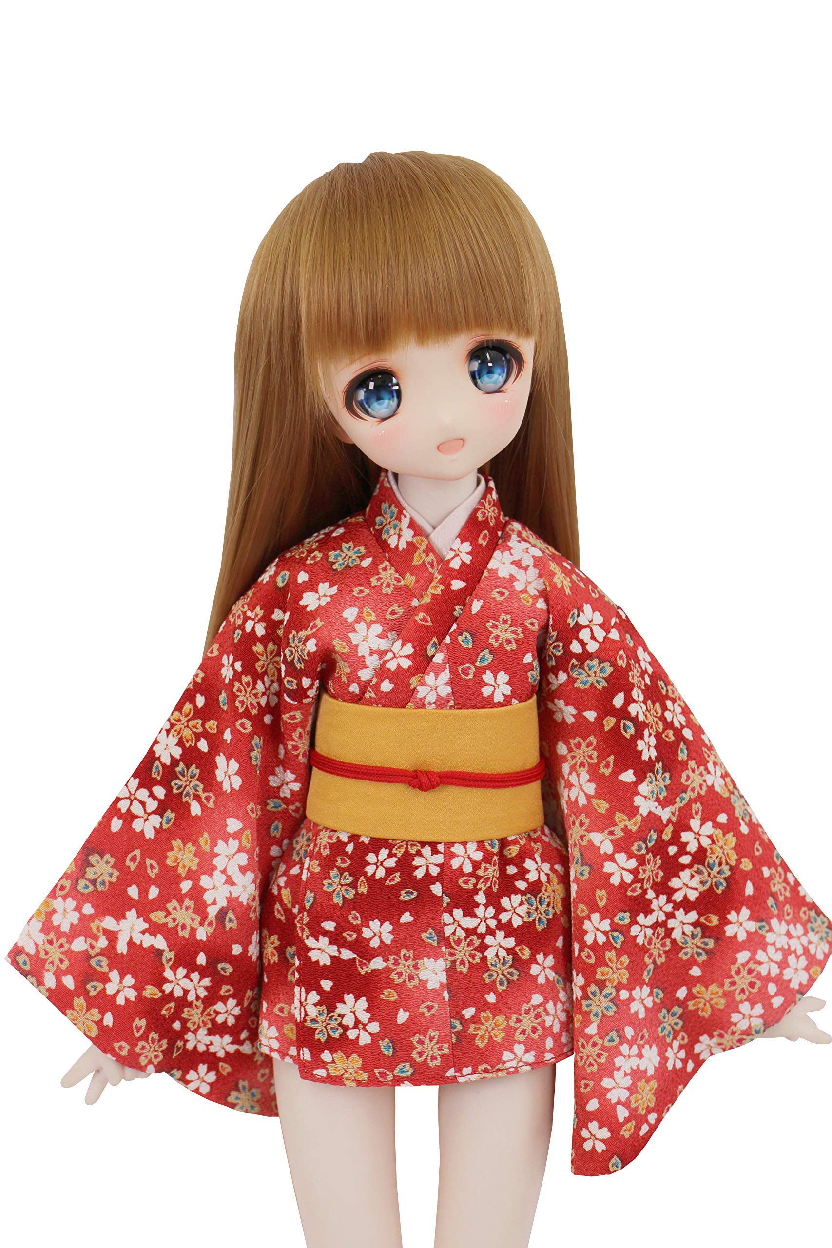 

Совместимое с MDD кимоно Blizzard Cherry Blossom Pattern Crepe Mini Длина Красный Желтый пояс 40 см Кукла BJD Одежда для кукол [Petite Marie] 1/3 [Petite Marie] красный