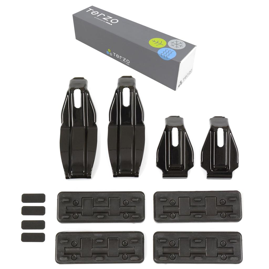 Terzo Roof Carrier Set of for Suzuki Palette MK21S and Nissan Roox EH377 (by PIAA) Carrier/Base Holder, 4, Black, ML21S,