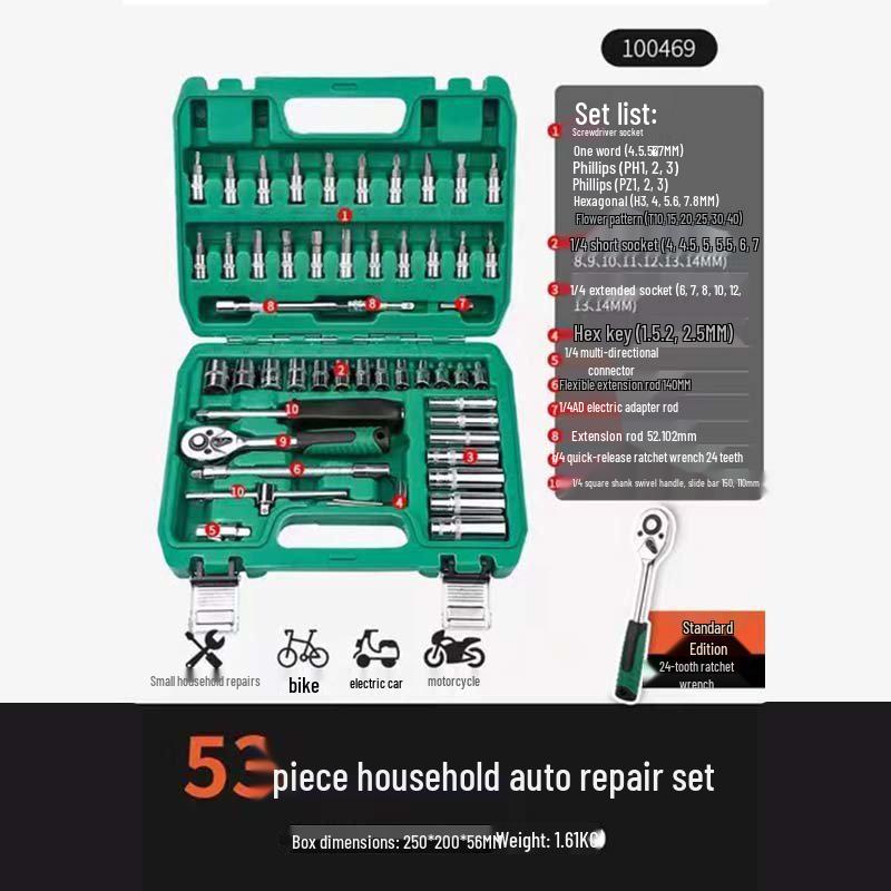 Multifunctional Ratchet & Socket Wrench Set for Car & Hardware Repair
