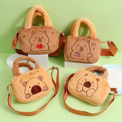 Cartoon Plush Dolphin Shoulder Bag Children's Cute Crossbody Bags for Girl Handbag Kids Crossbody Bag Coin Purse Cpin Pouch