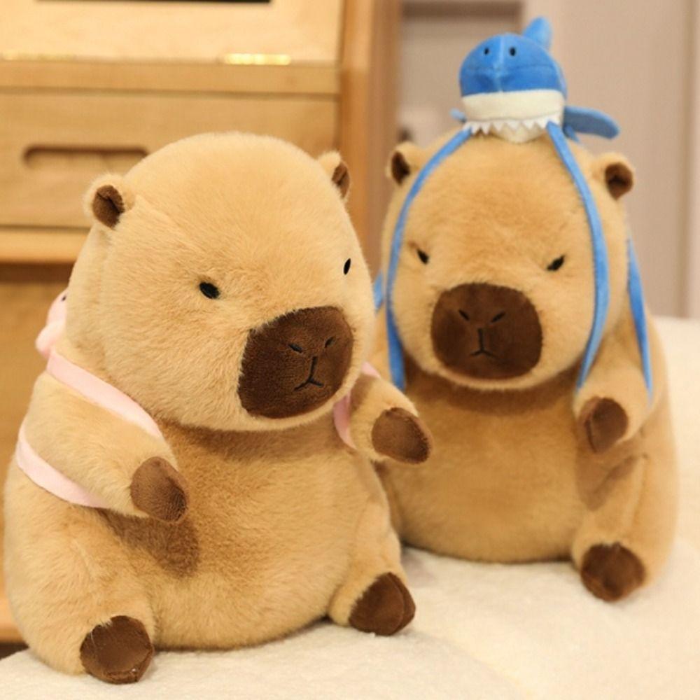 Animal Simulation Capybara Toy Flower Hat Stuffed Capybara Doll  Birthday Gifts