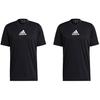 Adidas Logo-Print Trainings-Sport-Rundhals-Kurzarm-T-Shirt Herren-Tops Schwarz GM2126