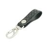 Inden-ya Belt Strap Keychain B, Deer Leather, Black Base x Black Lacquer, Amida-ami Pattern, 4701-01-158