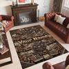 Truck Theme Crystal Velvet Rug Personalized Custom Name Text Soft Floor Mat Home Decor