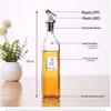 Bouteille Carrée en Verre pour Huile avec Contrôle et Dosage pour Condiments de Cuisine