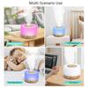 Umidificator Ultrasonic de Aromaterapie de 700 ml cu Lampă în Șapte Culori și Design cu Aspect de Lemn