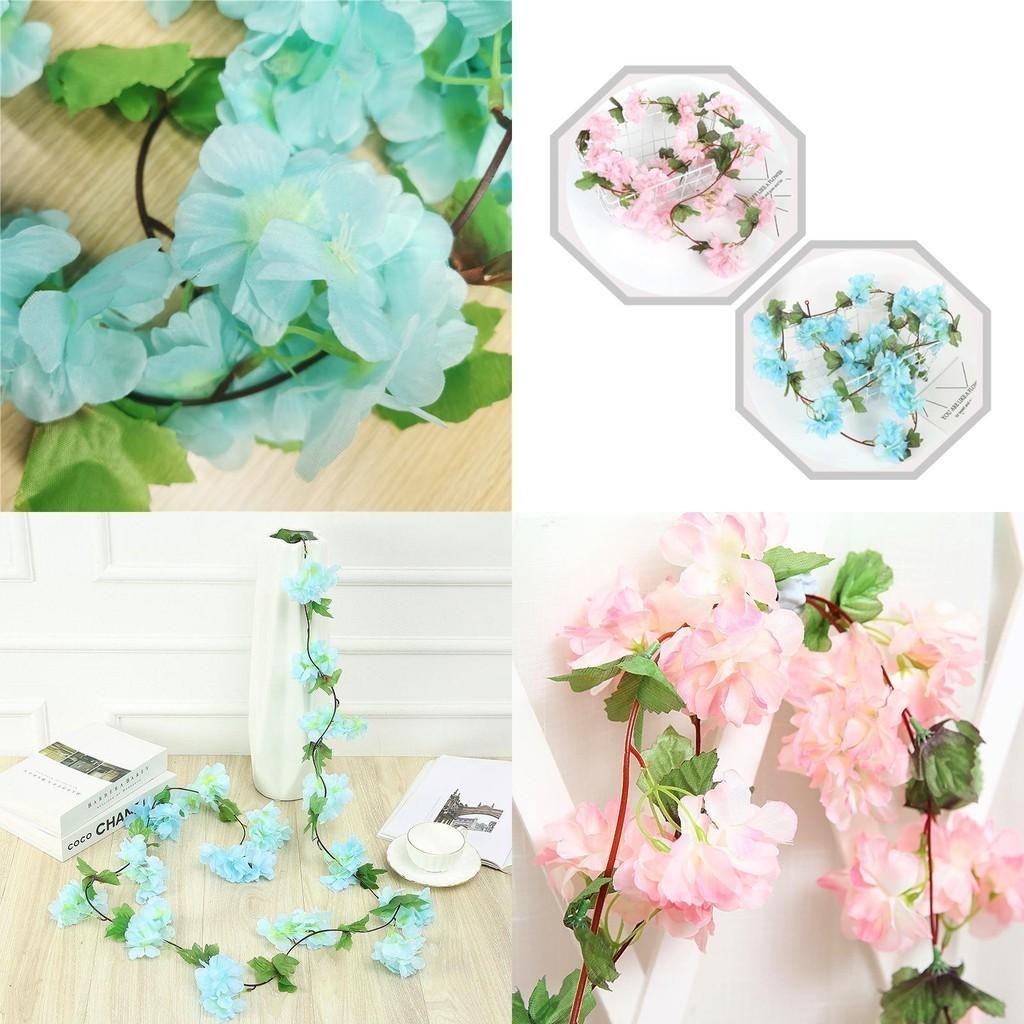 Lebensechte Seiden-Kirschblüten-Girlande für Hochzeiten und Heimdekoration 2,2 m