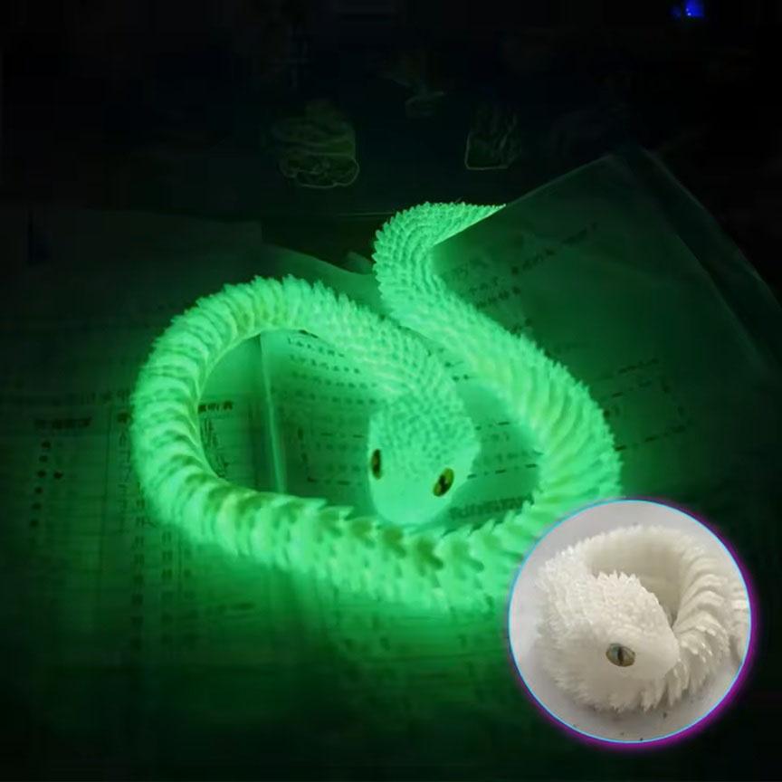 3D Printed Viper Decoration, Glowing Figures With Movable Joints, Animal Models That Can Swing, Household Bookshelf Toys