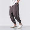 2025 Spring Men's Cotton Linen Harem Pants - Casual, Chinese Style, Plus Size, Loose Fit Joggers